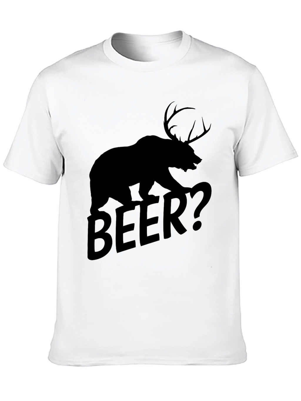 Bear Deer Beer? Graphic T-Shirt - Black