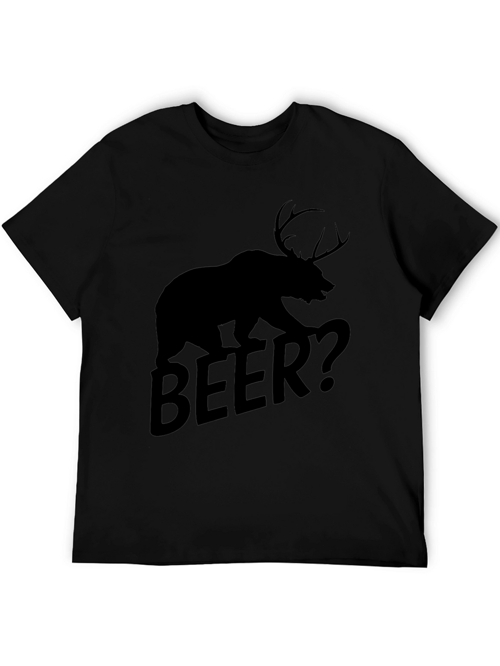 Bear Deer Beer? Graphic T-Shirt - Black