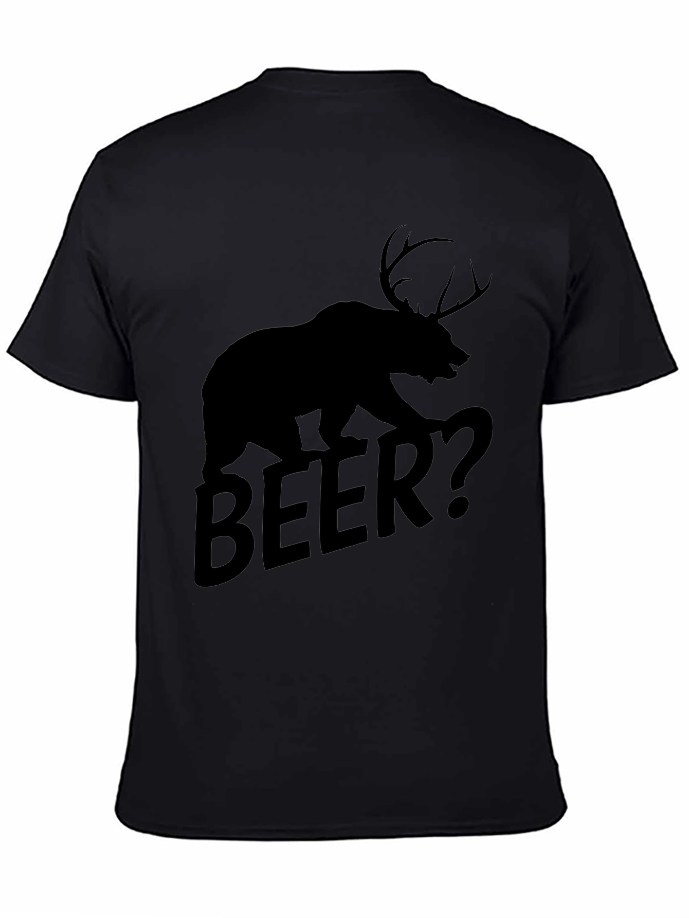 Bear Deer Beer? Graphic T-Shirt - Black