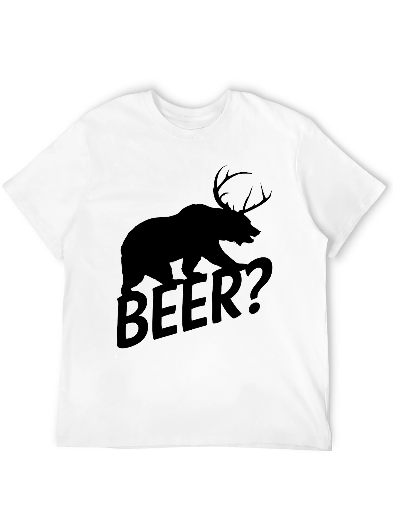 Bear Deer Beer? Graphic T-Shirt - Black