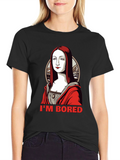 Bored Mona Lisa Graphic Tee - Black