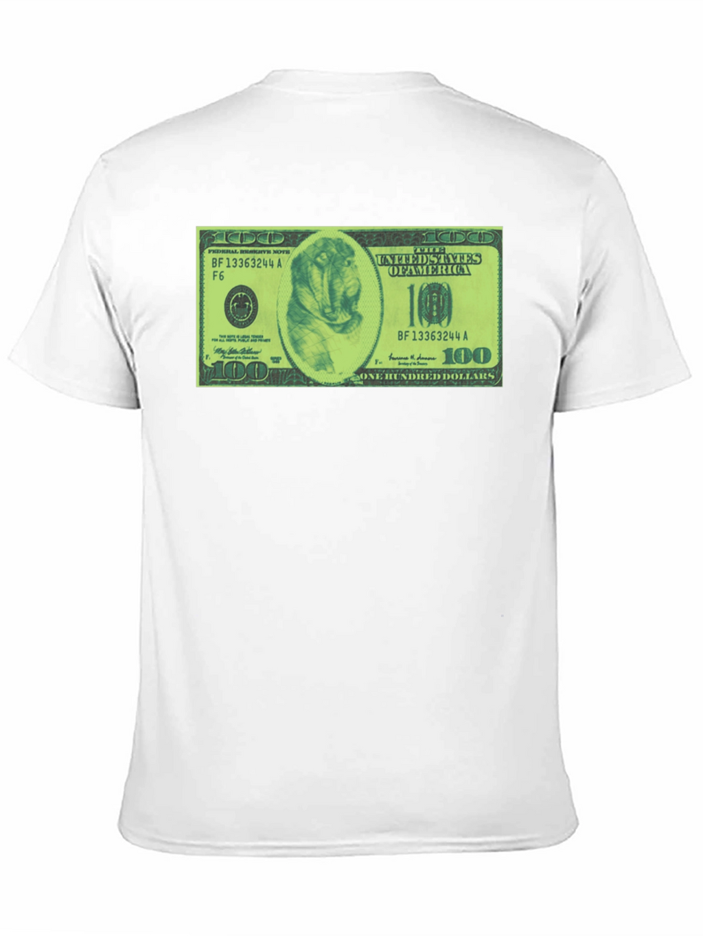 Mens Black Graphic Tee with Dog Dollar Bill Design