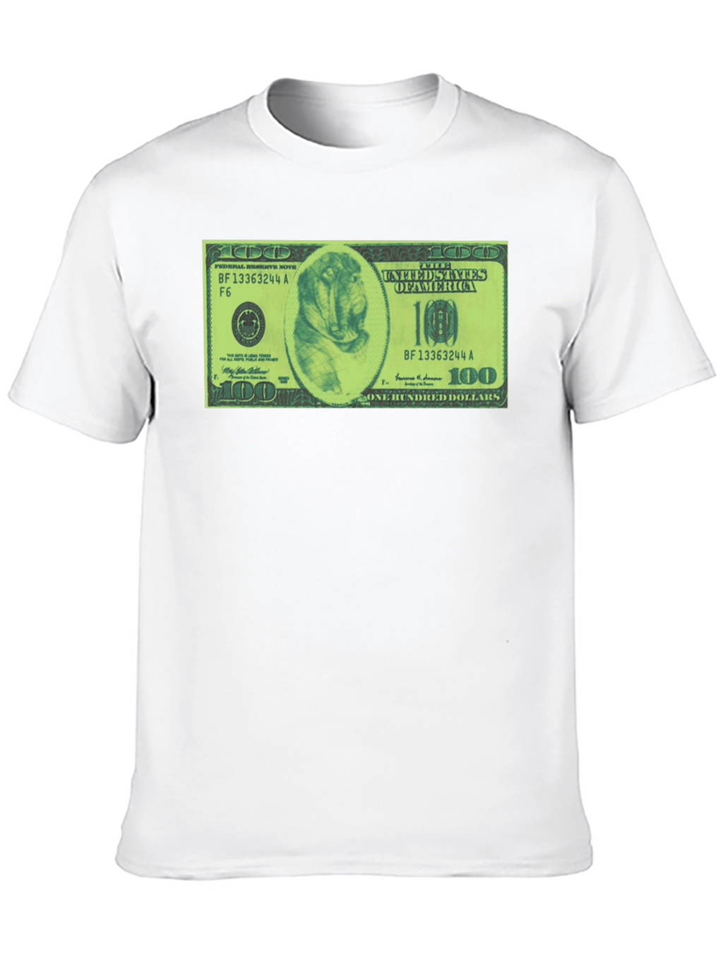 Mens Black Graphic Tee with Dog Dollar Bill Design