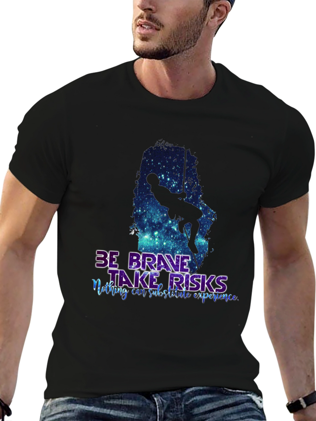 Be Brave Tee: Galaxy Climber Graphic Shirt