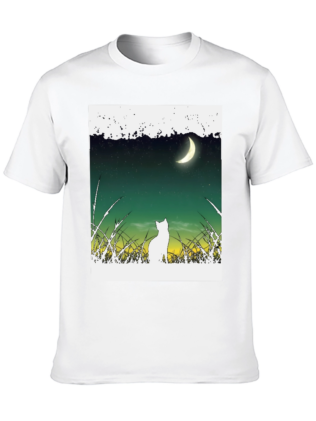 Cat Moon T-Shirt - Unique Graphic Tee