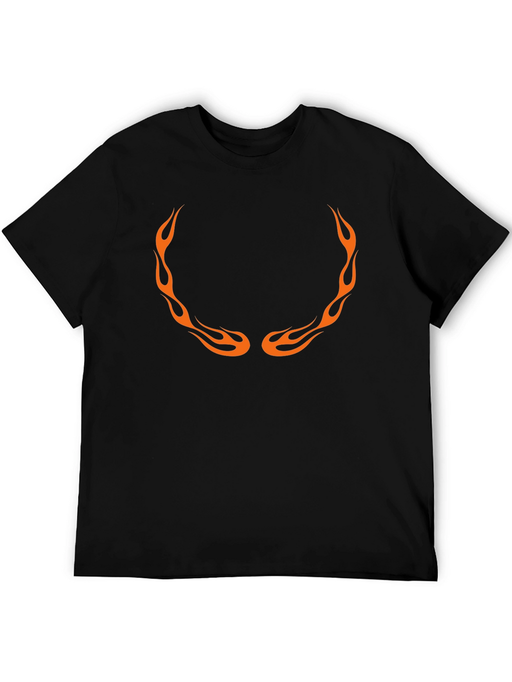 Mens Black T-Shirt with Flame Design