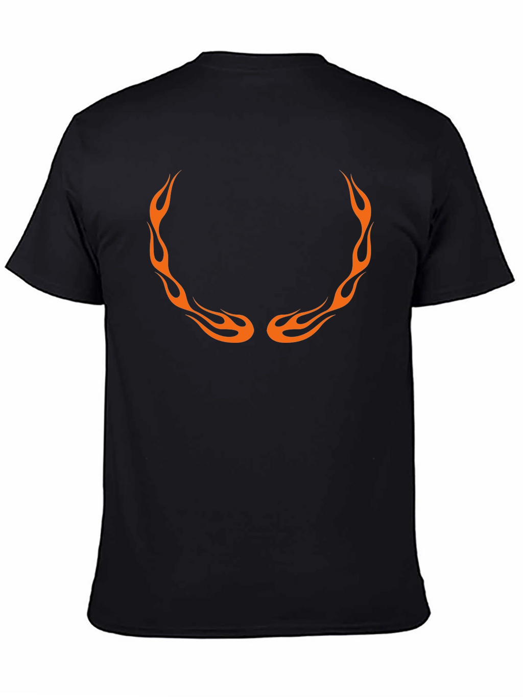 Mens Black T-Shirt with Flame Design