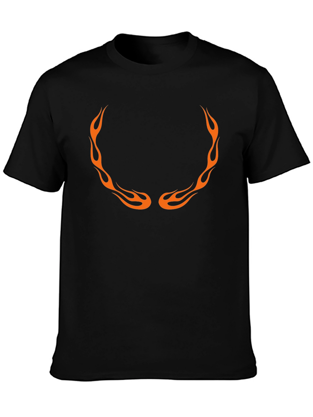 Mens Black T-Shirt with Flame Design