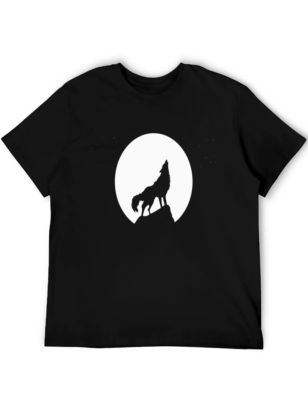 Wolf Howling at Moon Black T-Shirt