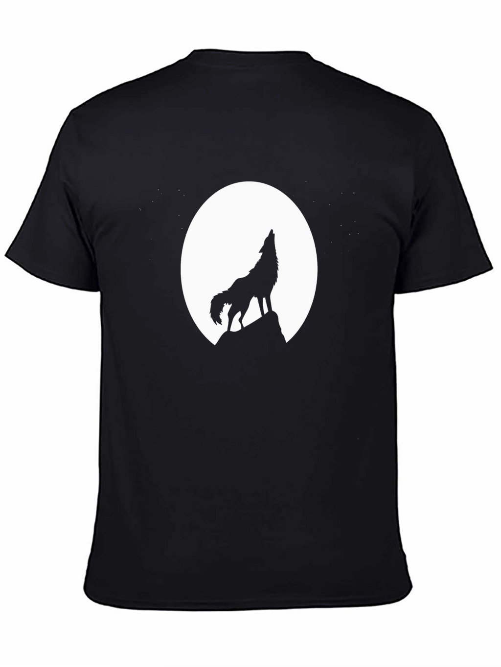 Wolf Howling at Moon Black T-Shirt