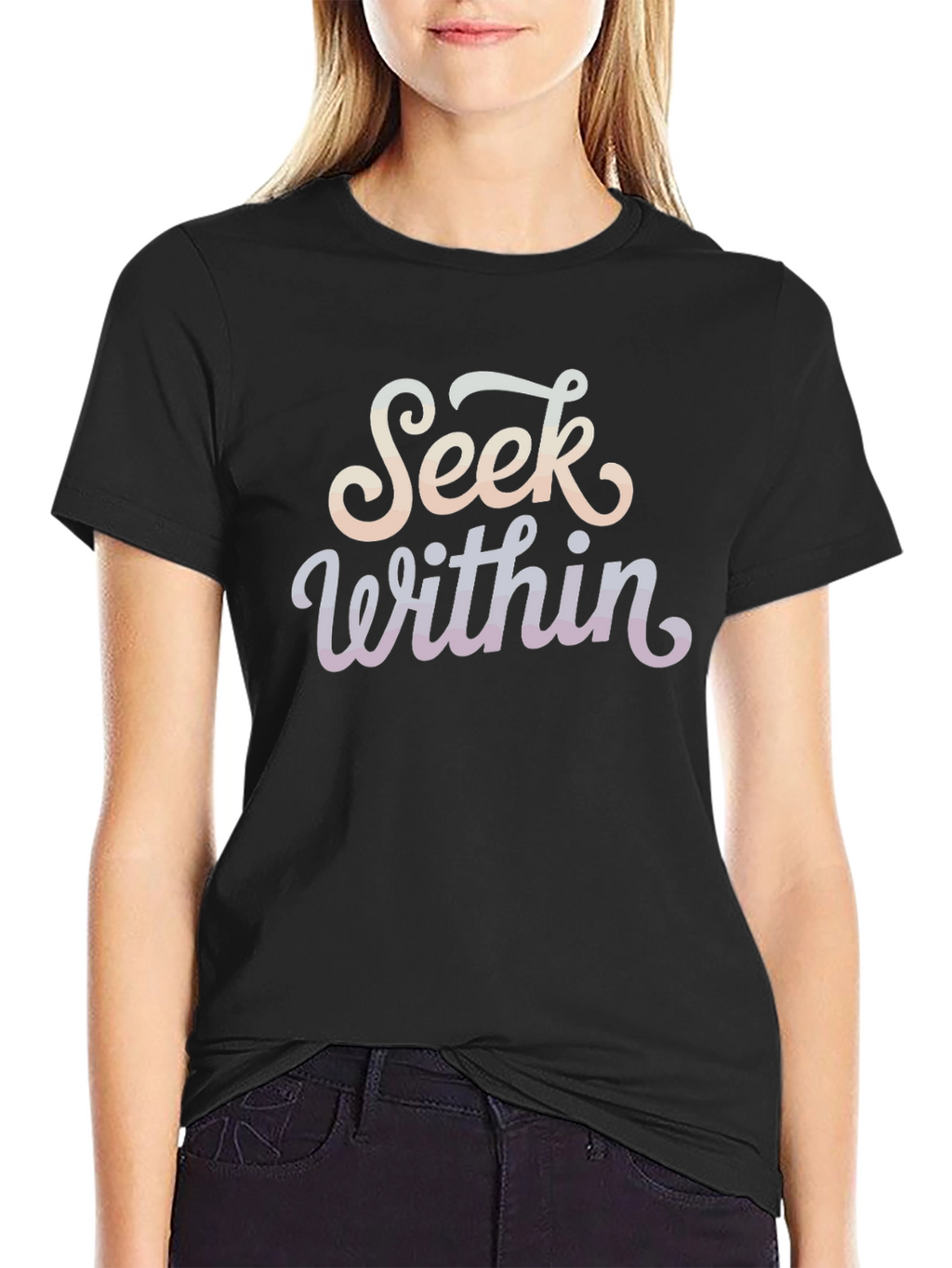 Seek Within Graphic Tee - Inspirational Black T-Shirt