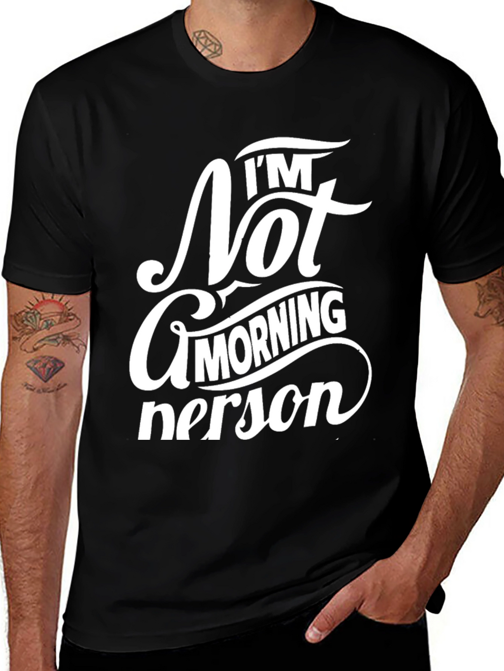Im Not a Morning Person Black Tee