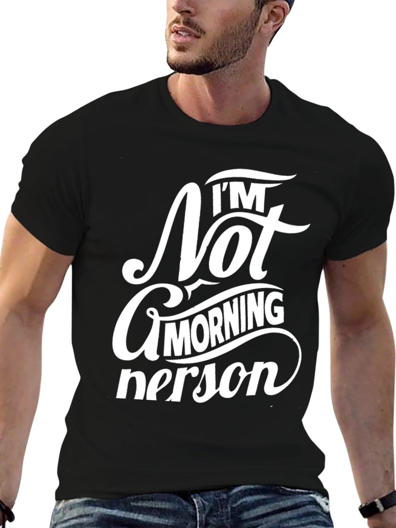 Im Not a Morning Person Black Tee