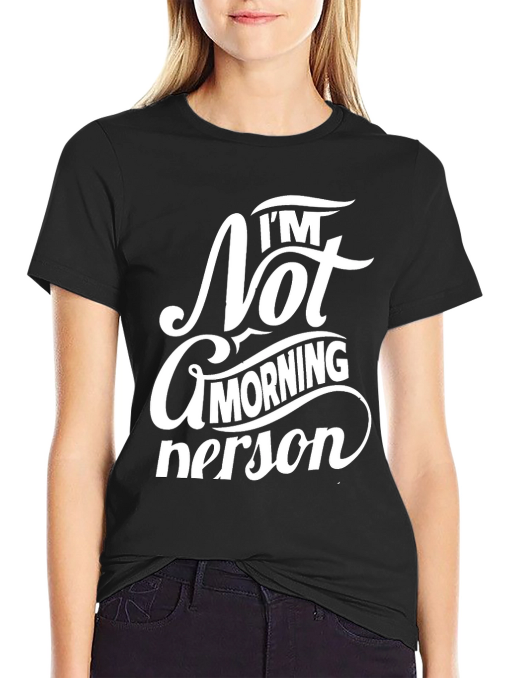 Im Not a Morning Person Black Tee