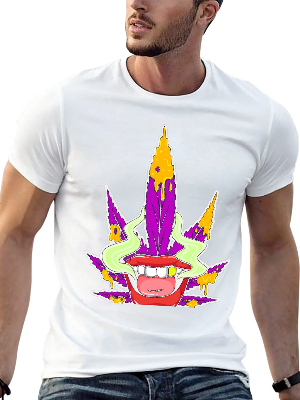 Funky Marijuana Leaf Graphic T-Shirt - Unisex