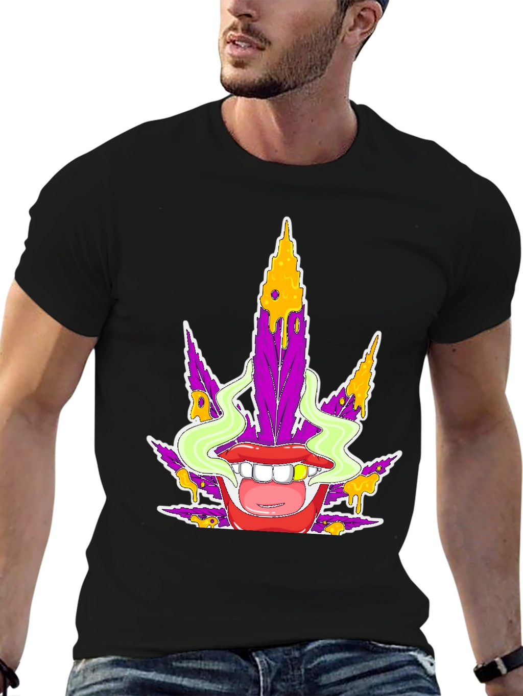 Funky Marijuana Leaf Graphic T-Shirt - Unisex
