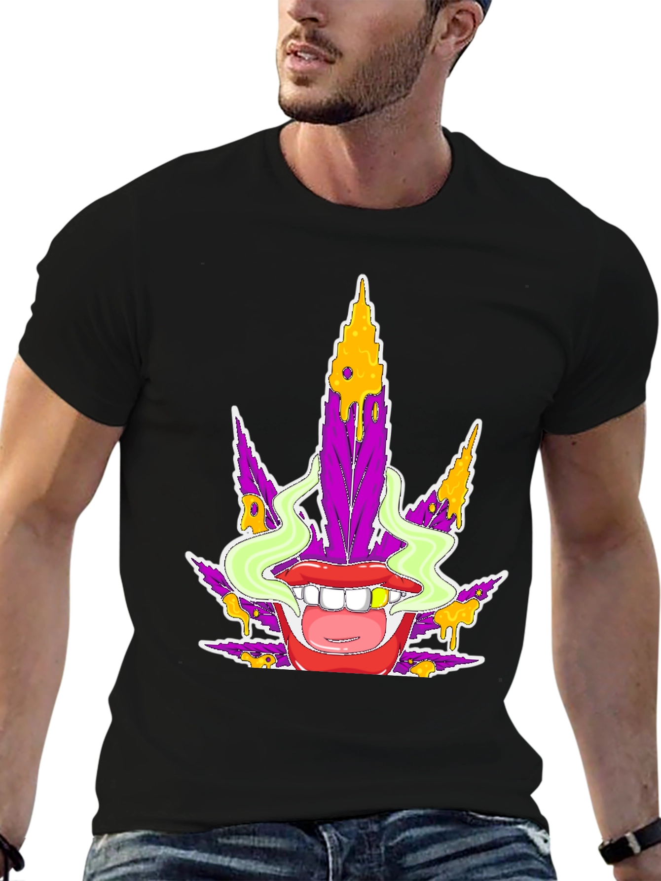 Funky Marijuana Leaf Graphic T-Shirt - Unisex