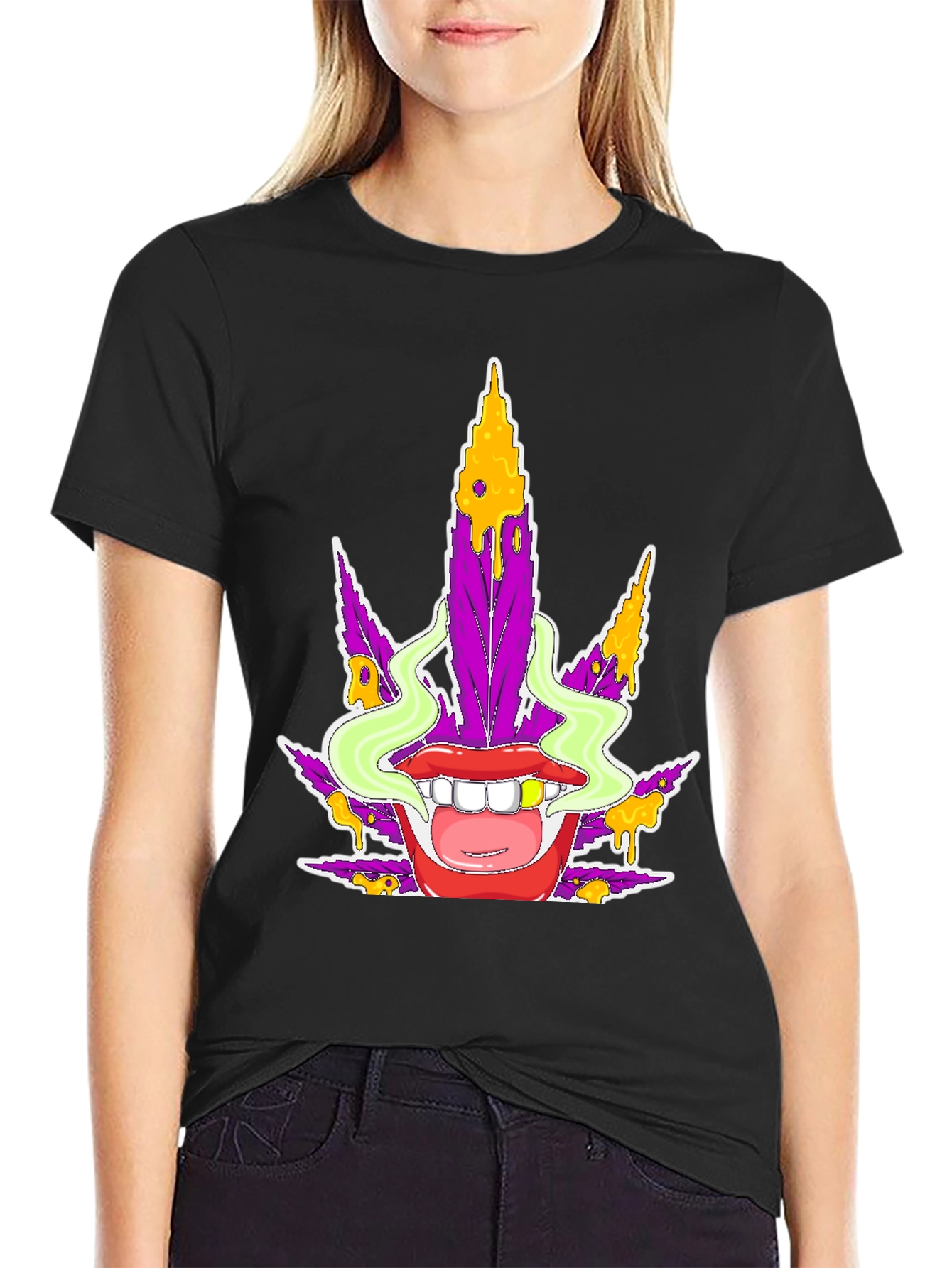 Funky Marijuana Leaf Graphic T-Shirt - Unisex