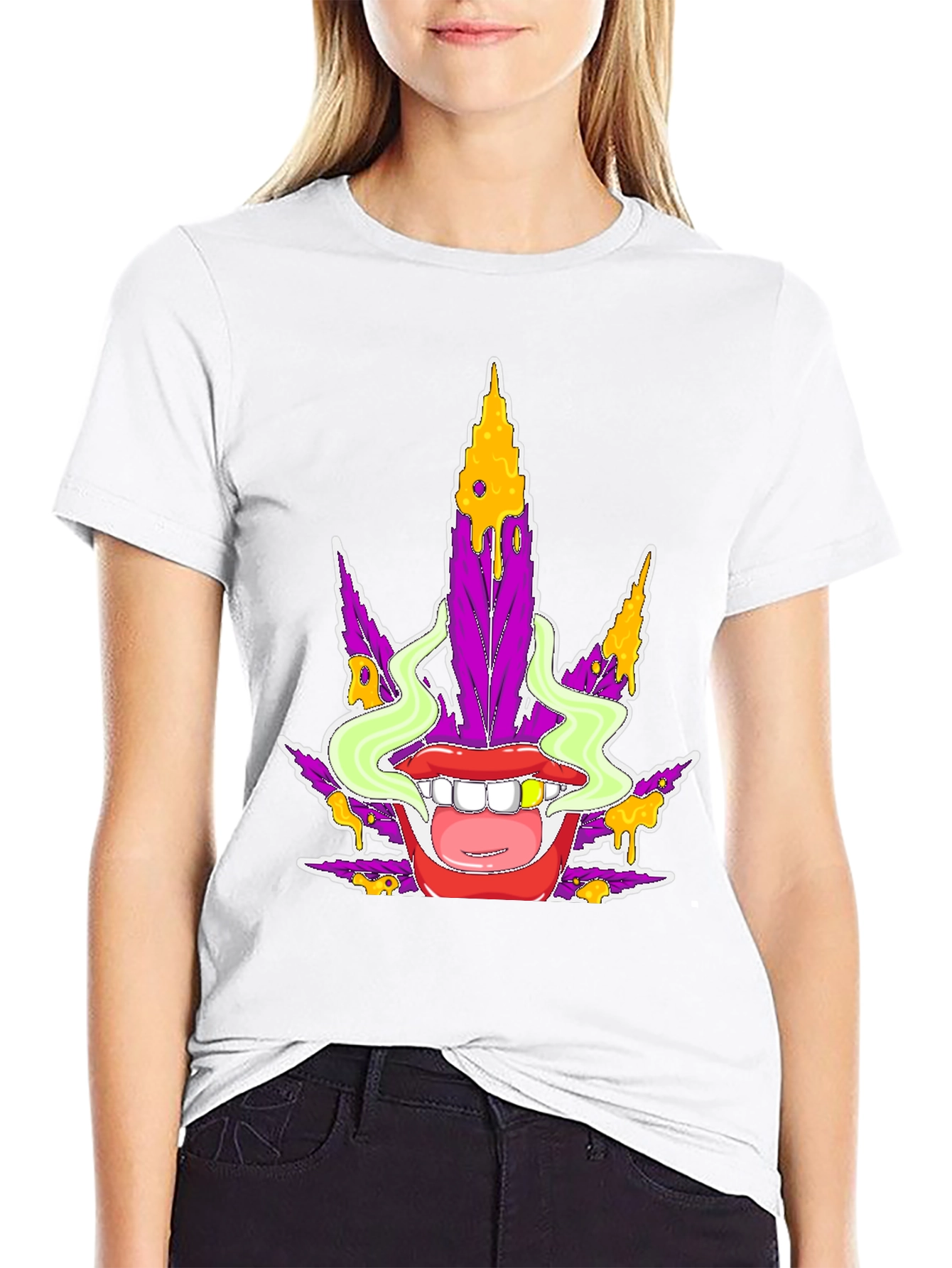 Funky Marijuana Leaf Graphic T-Shirt - Unisex