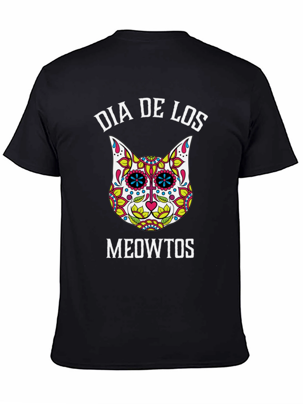 Dia De Los Meowtos T-Shirt - Sugar Skull Cat