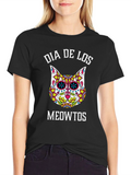 Dia De Los Meowtos T-Shirt - Sugar Skull Cat