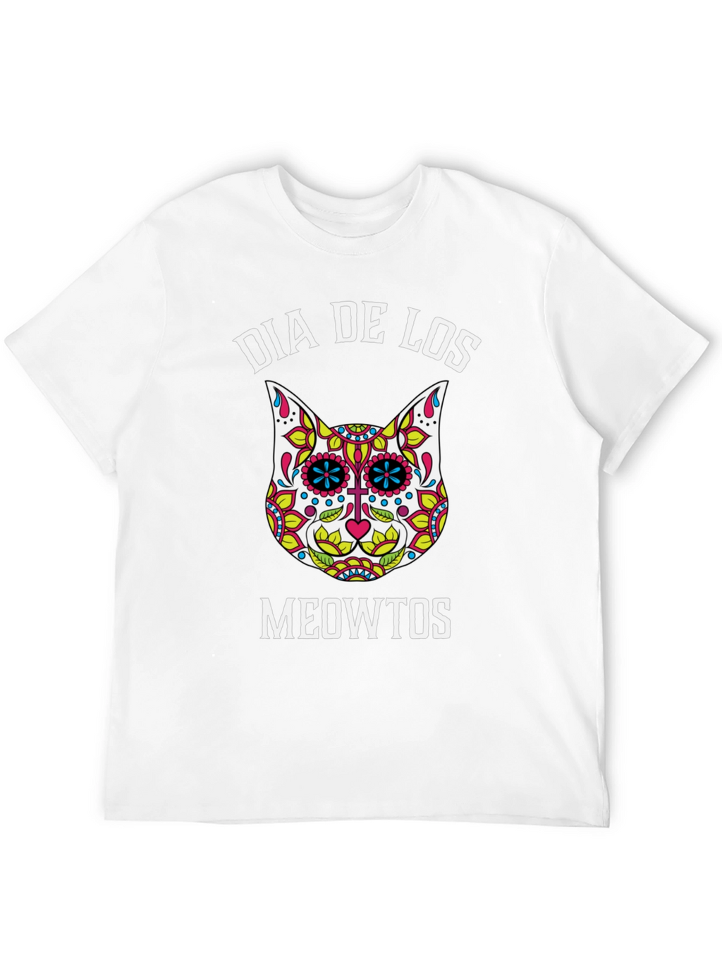Dia De Los Meowtos T-Shirt - Sugar Skull Cat