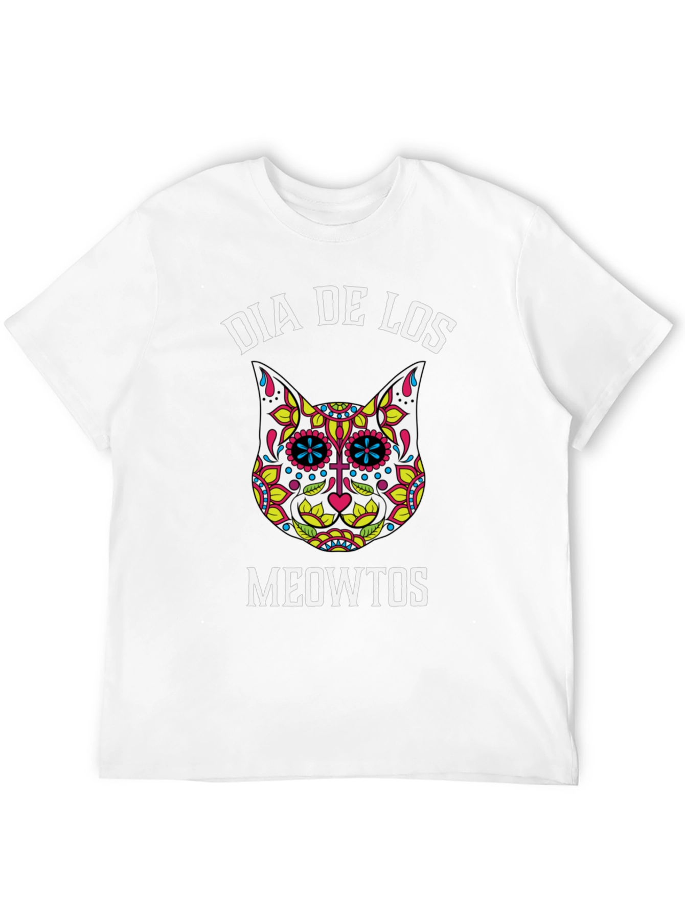 Dia De Los Meowtos T-Shirt - Sugar Skull Cat