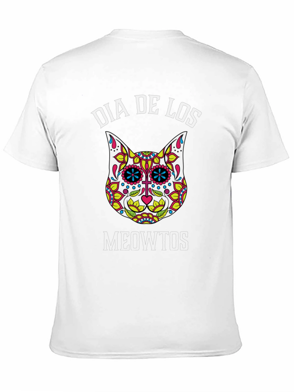 Dia De Los Meowtos T-Shirt - Sugar Skull Cat