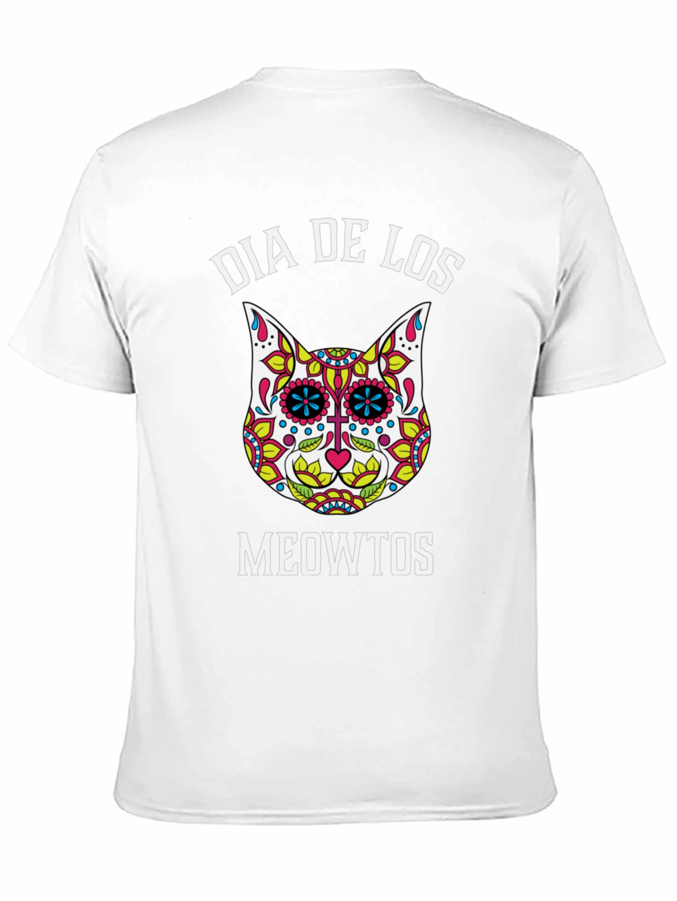 Dia De Los Meowtos T-Shirt - Sugar Skull Cat