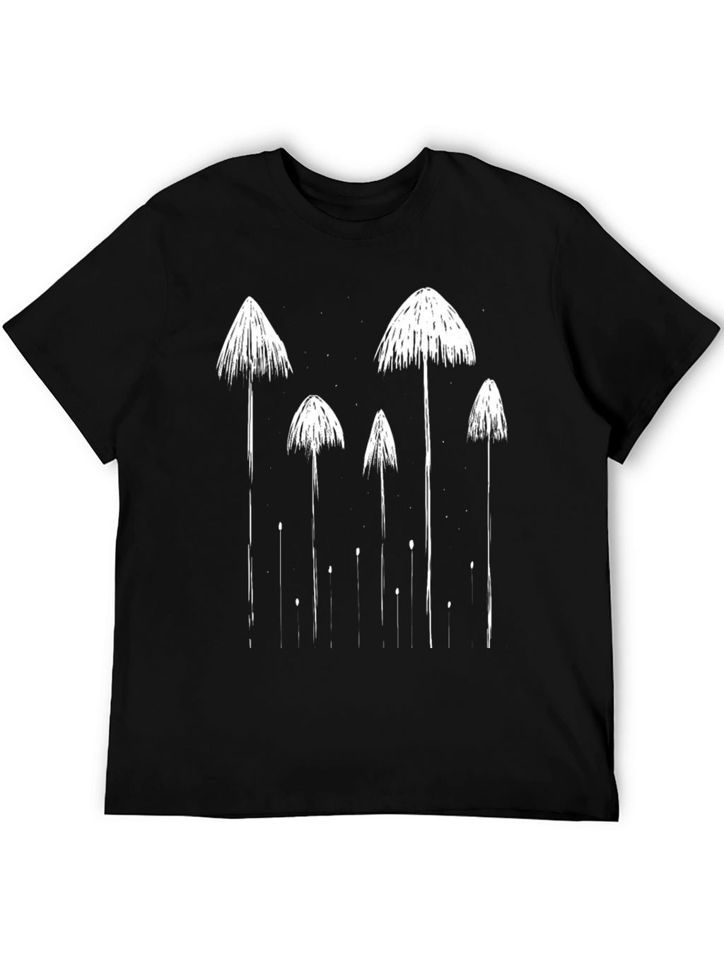 Mushroom Graphic Tee - Black Casual T-Shirt