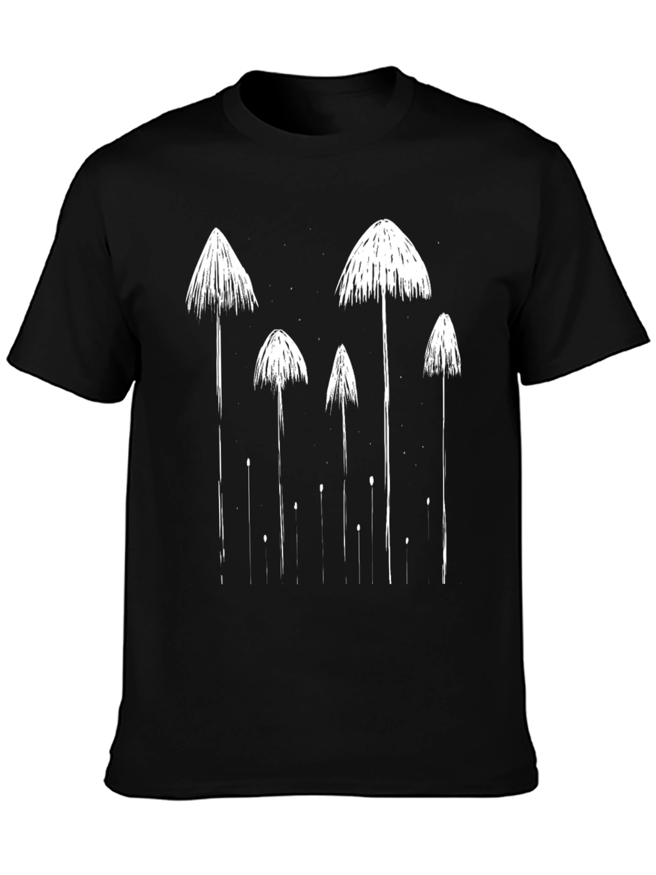 Mushroom Graphic Tee - Black Casual T-Shirt