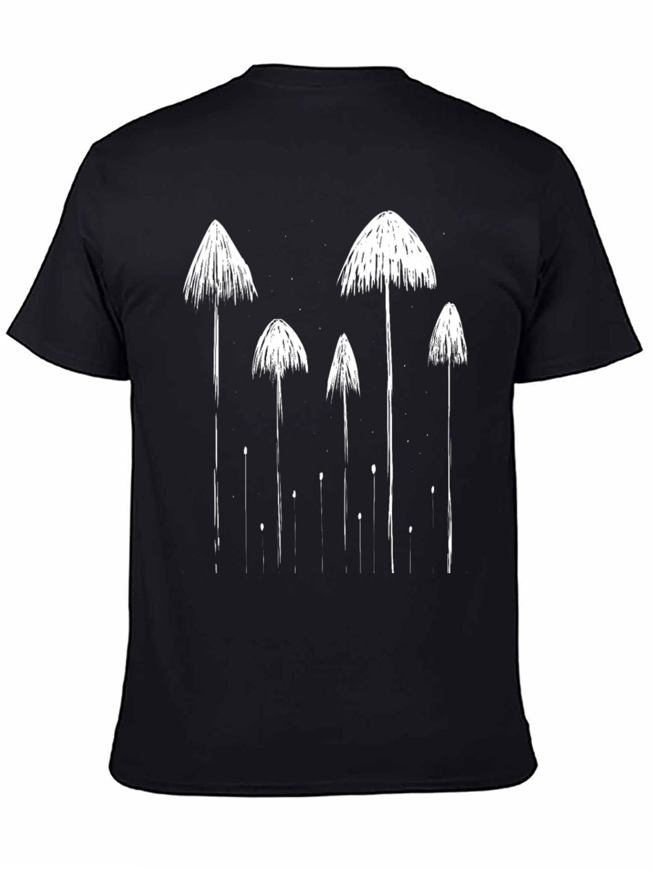 Mushroom Graphic Tee - Black Casual T-Shirt