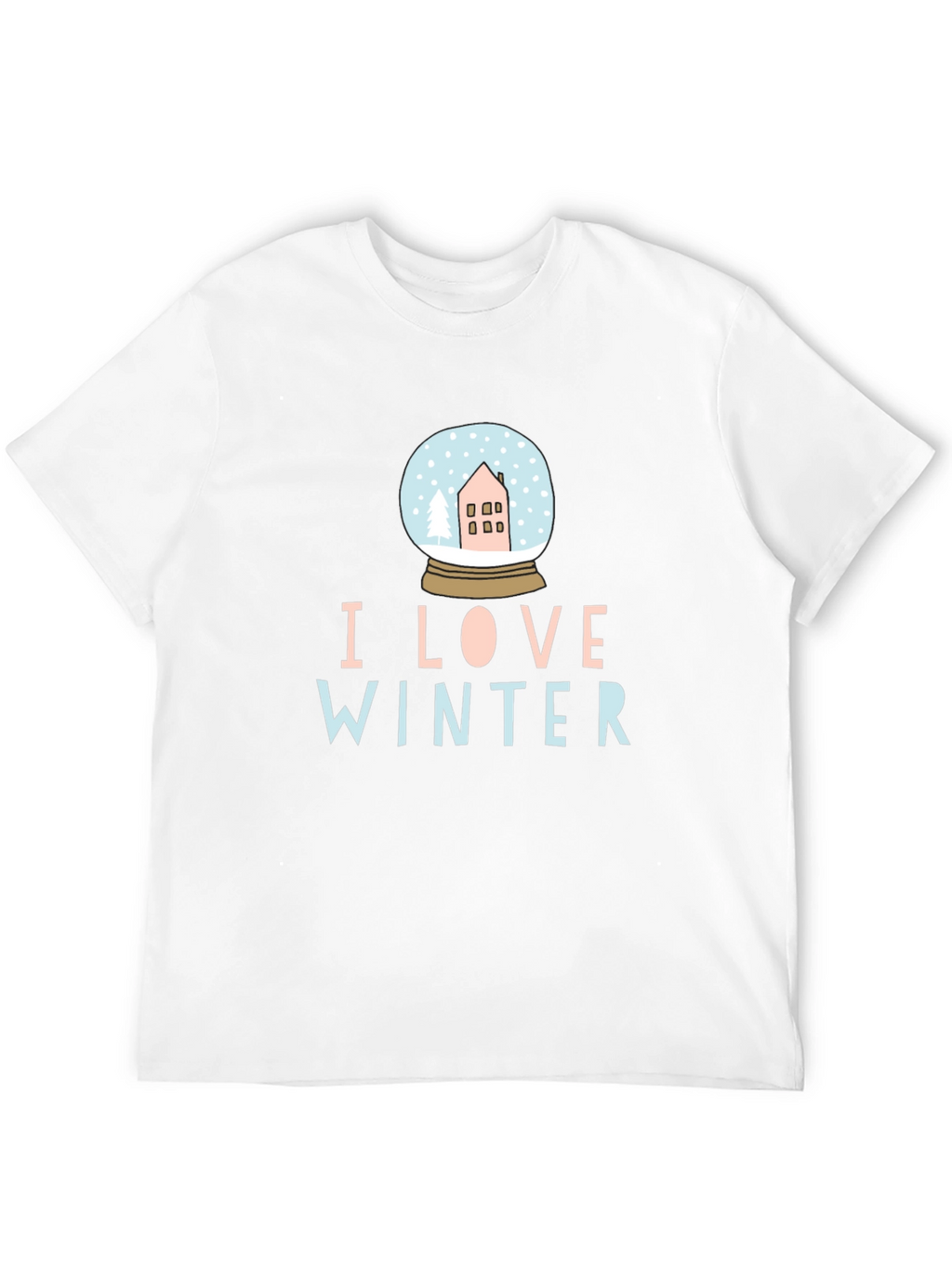 I Love Winter Snow Globe Black Graphic Tee
