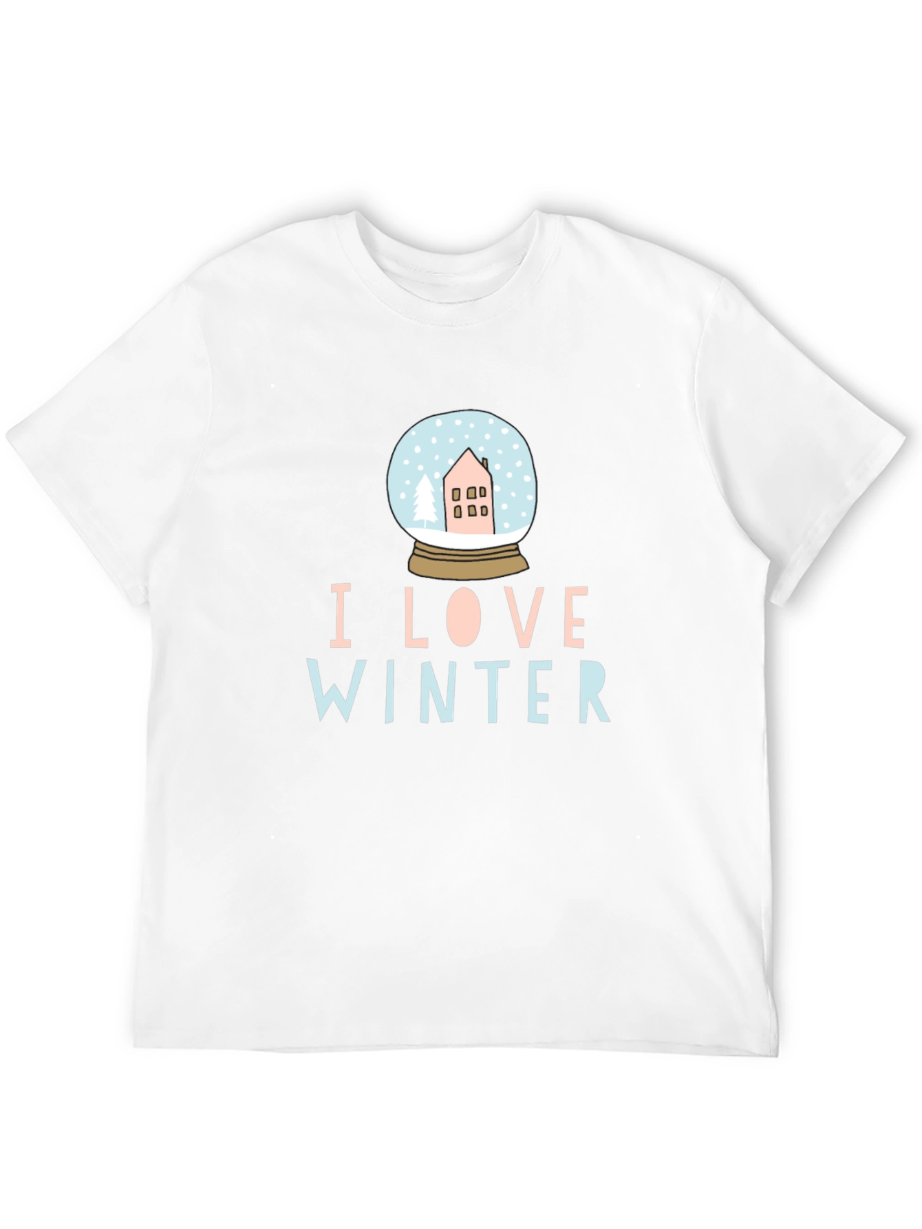 I Love Winter Snow Globe Black Graphic Tee