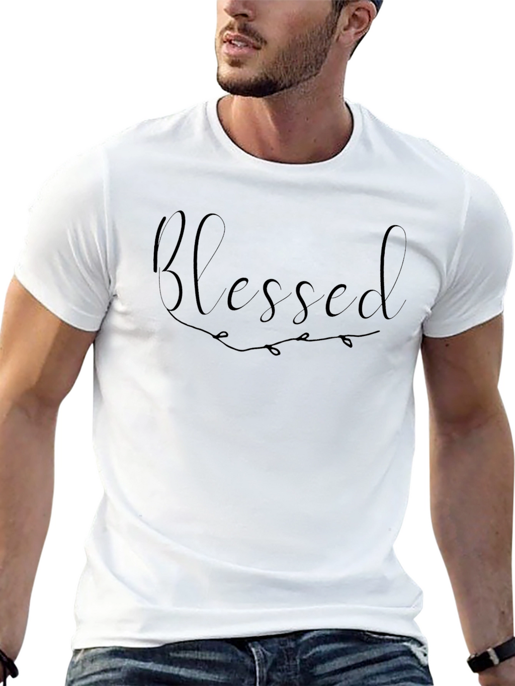 Blessed Graphic Tee - Soft Black Cotton Comfort