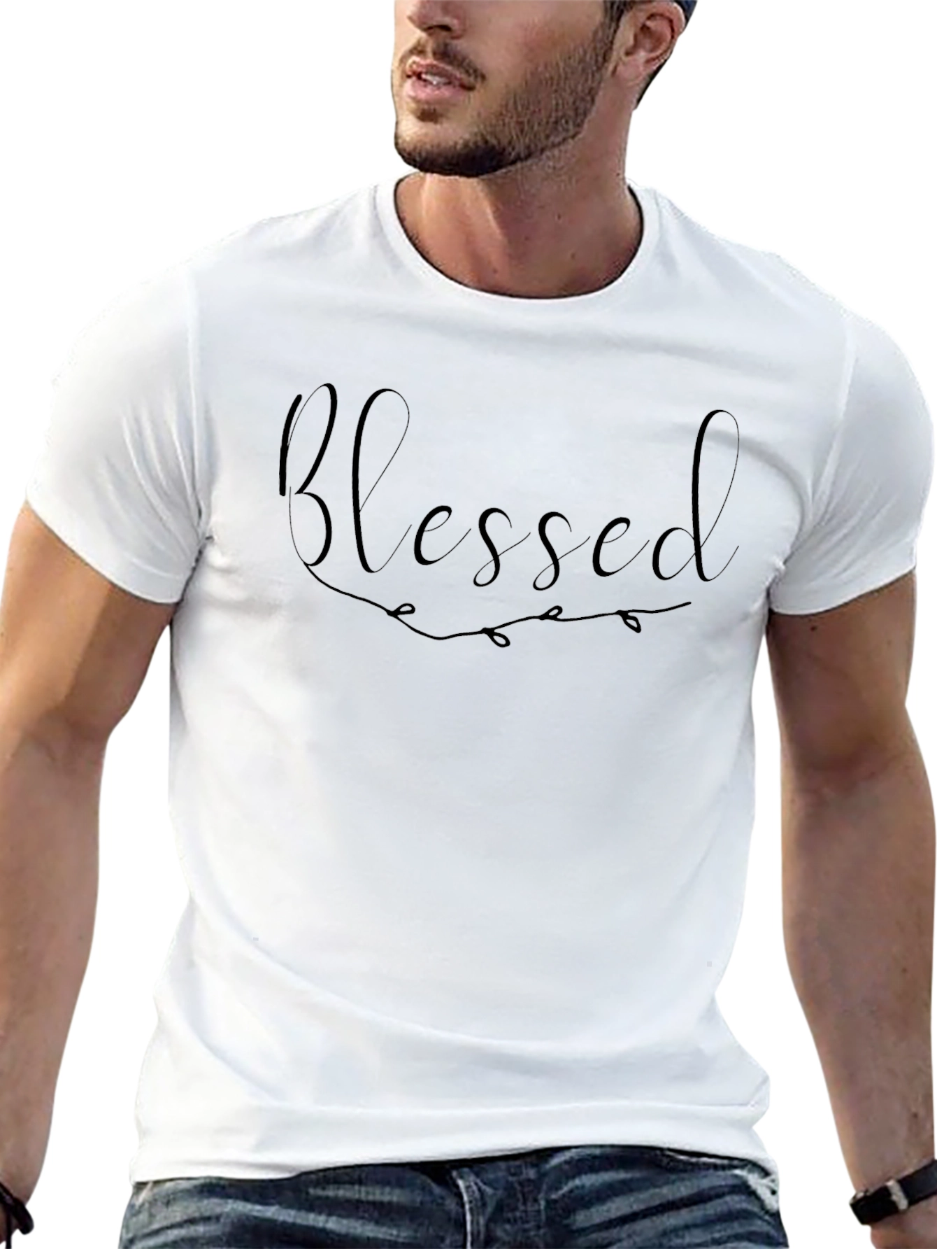 Blessed Graphic Tee - Soft Black Cotton Comfort