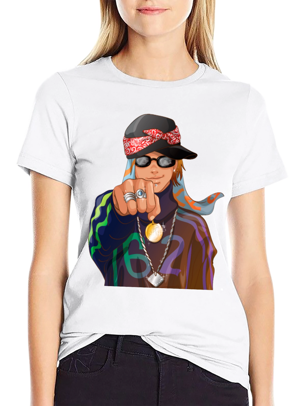 Cool Cartoon Graphic Black T-Shirt