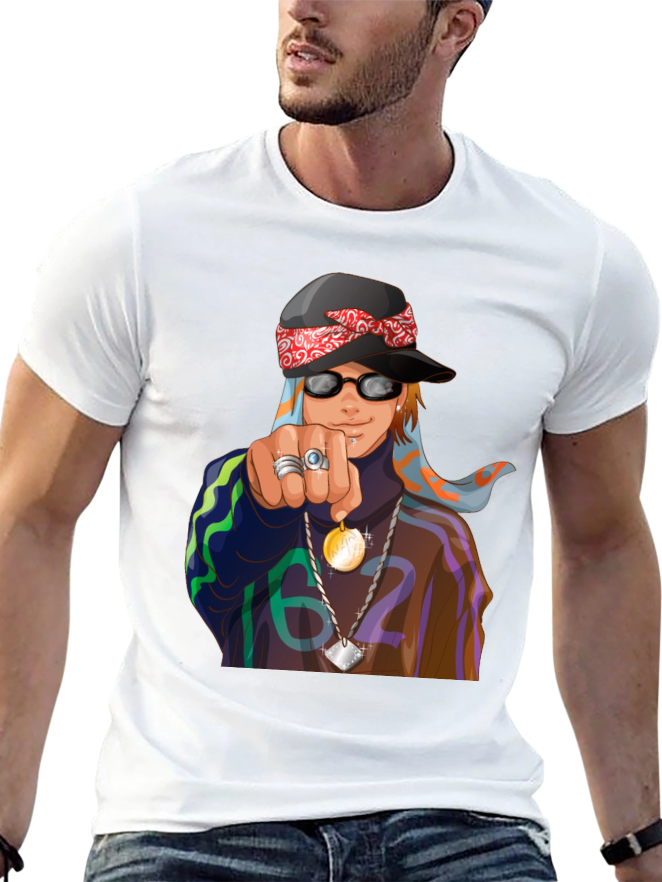 Cool Cartoon Graphic Black T-Shirt