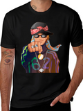 Cool Cartoon Graphic Black T-Shirt