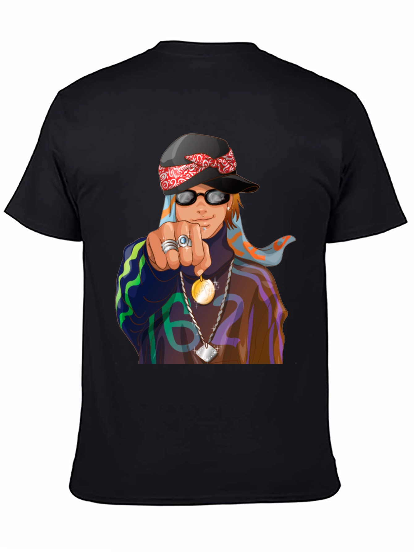 Cool Cartoon Graphic Black T-Shirt