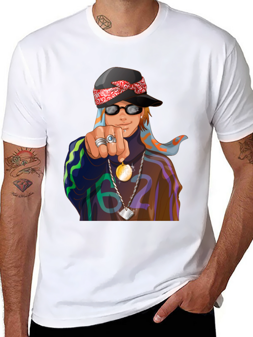 Cool Cartoon Graphic Black T-Shirt