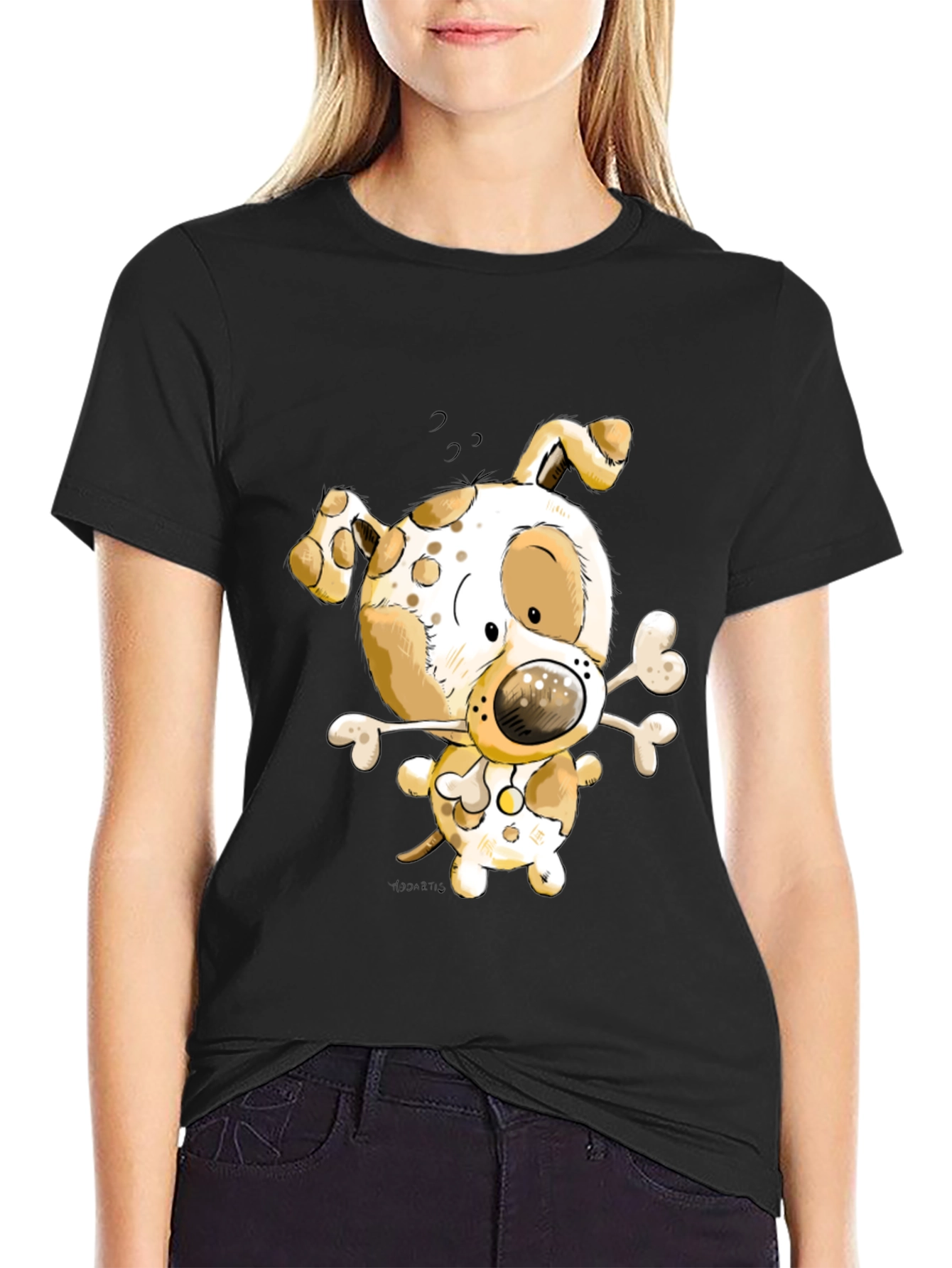 Dog Cartoon Graphic T-Shirt