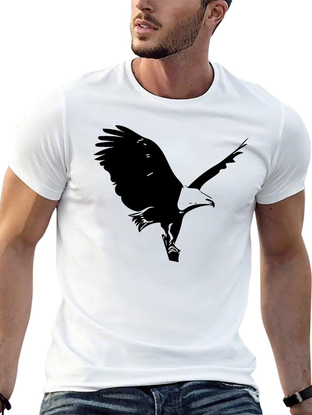 Black Eagle Graphic Tee - Stylish Menswear