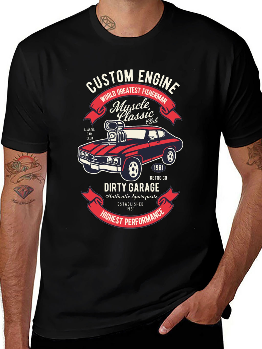 Custom Engine Muscle Car T-Shirt