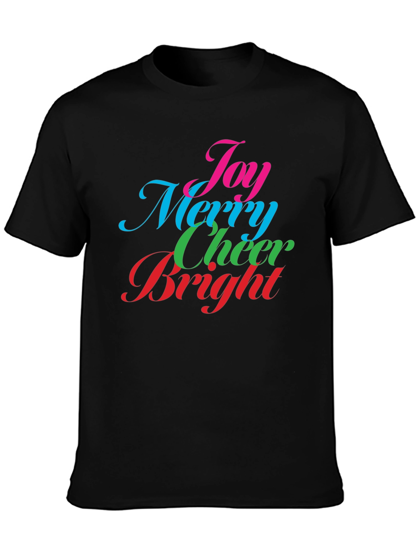 Festive Holiday T-Shirt - Joy Merry Cheer Bright