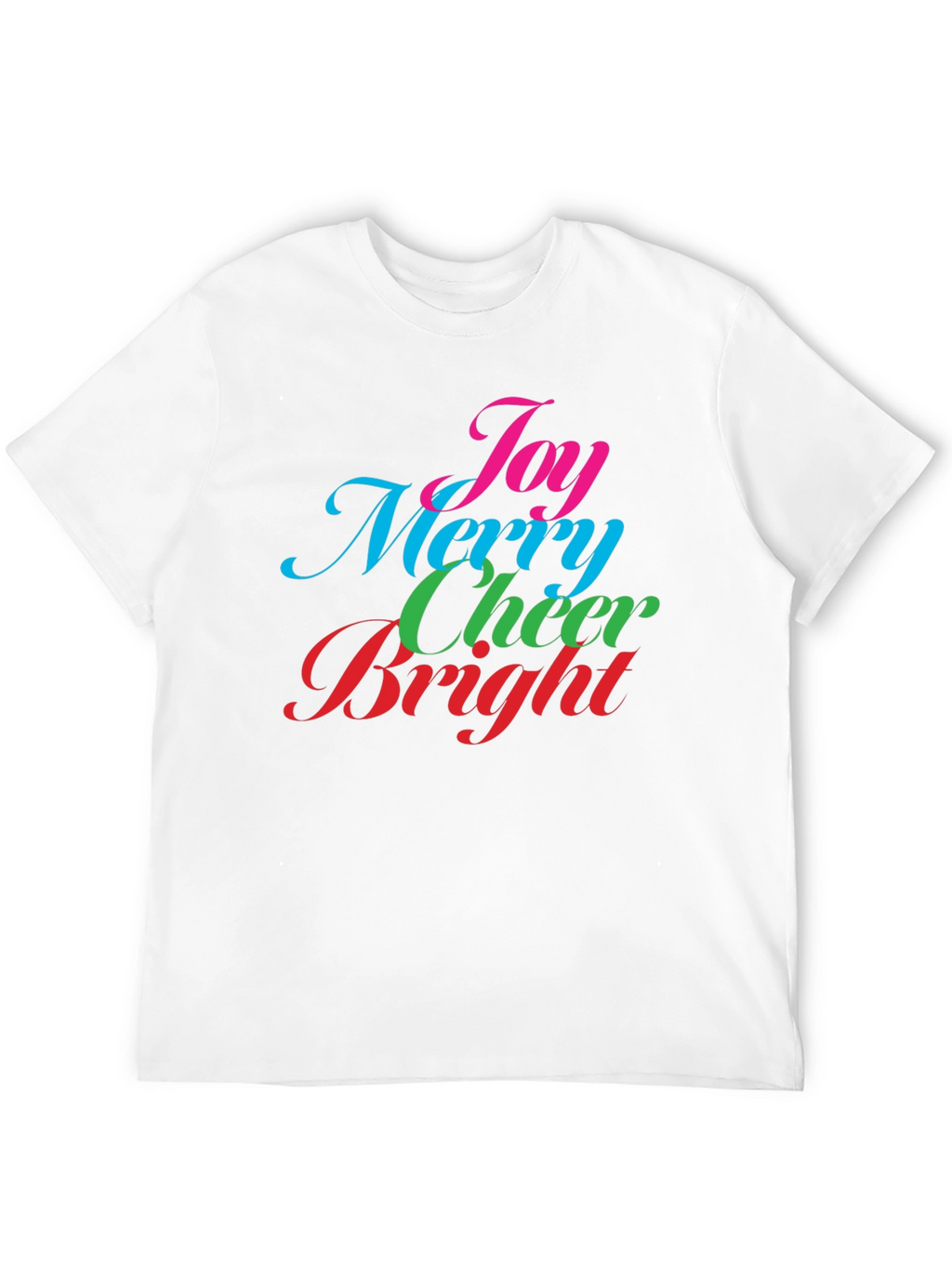 Festive Holiday T-Shirt - Joy Merry Cheer Bright