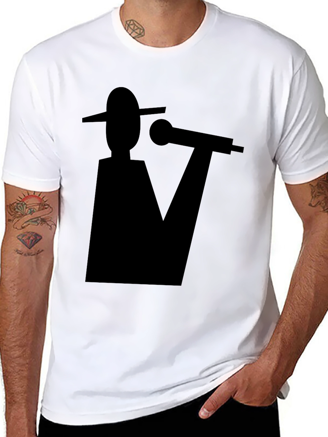 Abstract Musician Black Graphic Tee