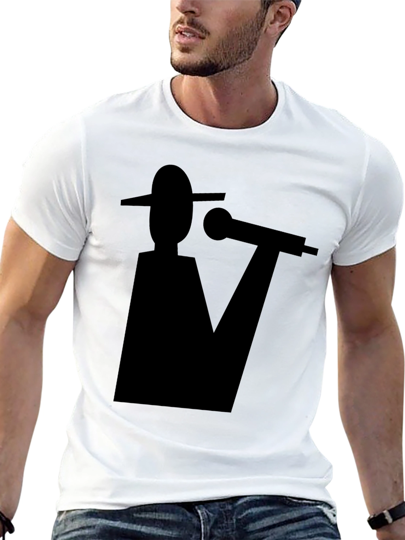 Abstract Musician Black Graphic Tee