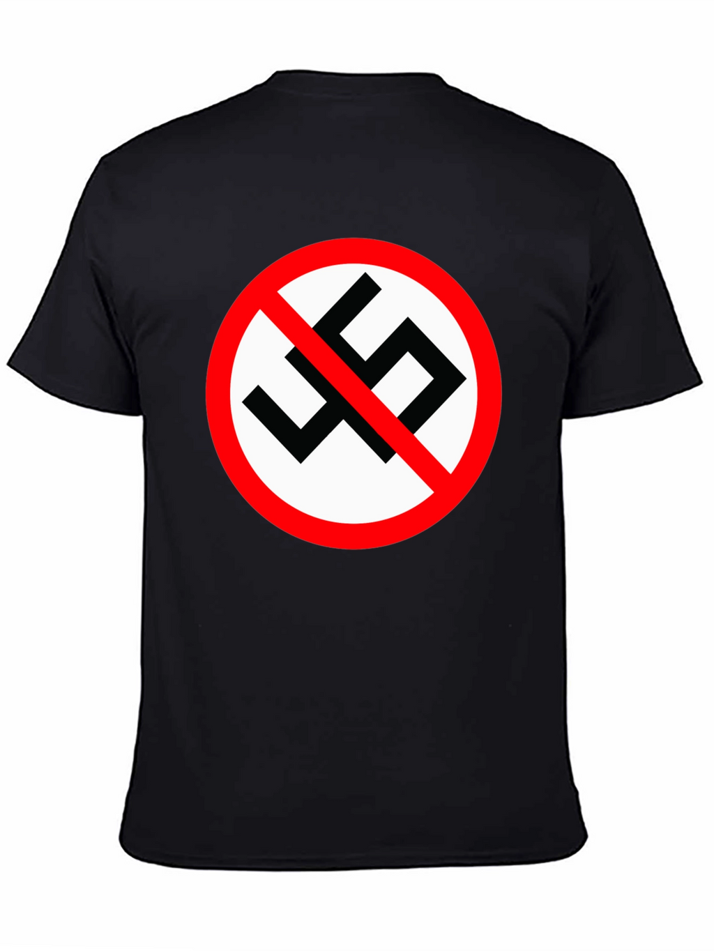 Black T-Shirt with Anti-Fascist Symbol