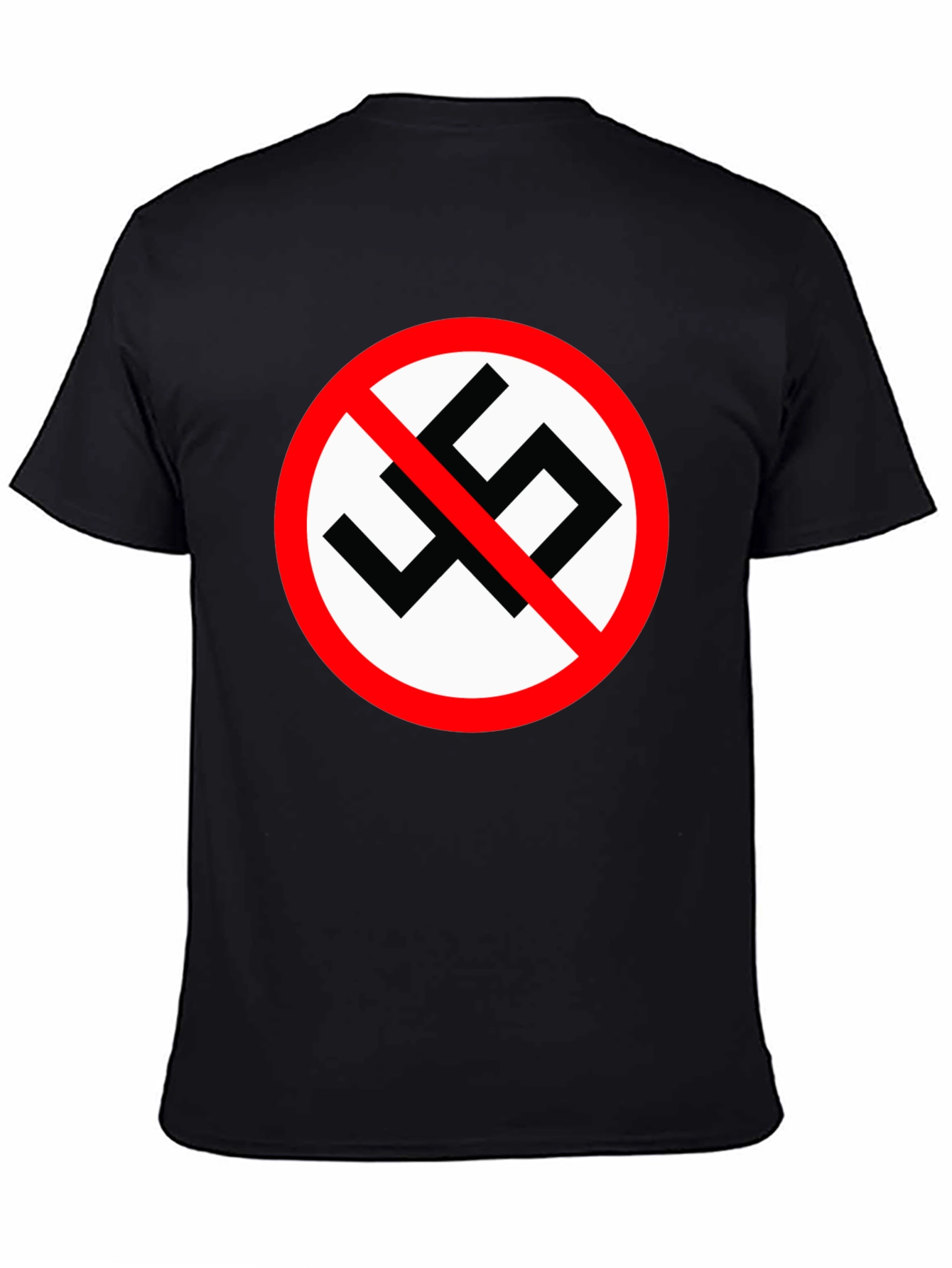 Black T-Shirt with Anti-Fascist Symbol